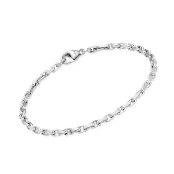 14 ct White Gold Anchor Facet Gold Bracelet, 18½ cm and 2.8 mm (Thread 1.10)